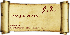 Jeney Klaudia névjegykártya