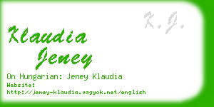 klaudia jeney business card